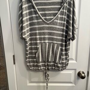 Gray Striped Women's Top